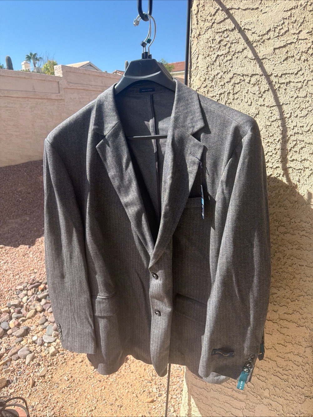 Stafford Gray Charcoal HB Blazer Jacket 58 R $188 Big & Tall
